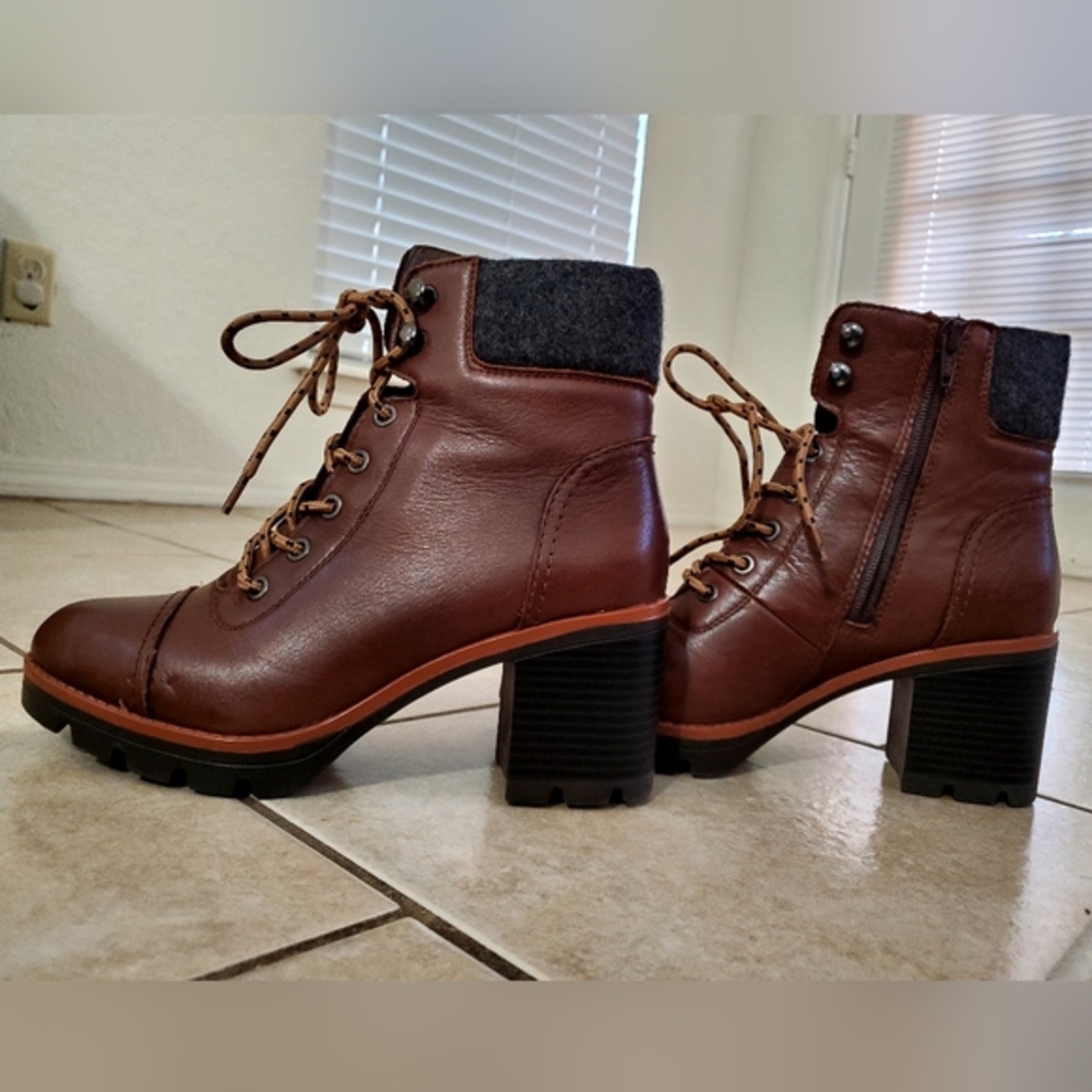 Brown boot heels
